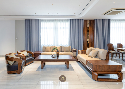 Sofa gỗ óc chó V'AKI SF - 26059 G.LUX